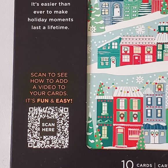 Hallmark Video Greeting Card Christmas Village Box of 10 Customizeable New - Picture 3 of 7